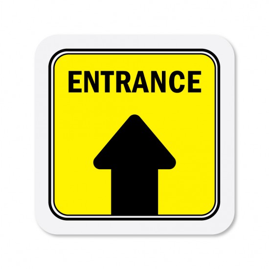 Covid-19 Floor Sticker Entrance Yellow 26x26cm 3pcs